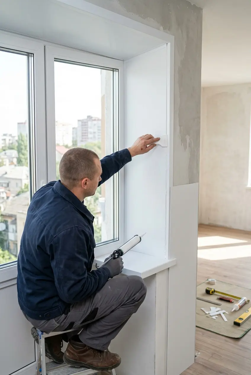 Oздоблення укосів вікон пластиковими панелями Київ