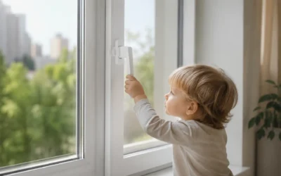 Дитяча безпека на вікнах: обмежувачі, ручки із замком, гребінки