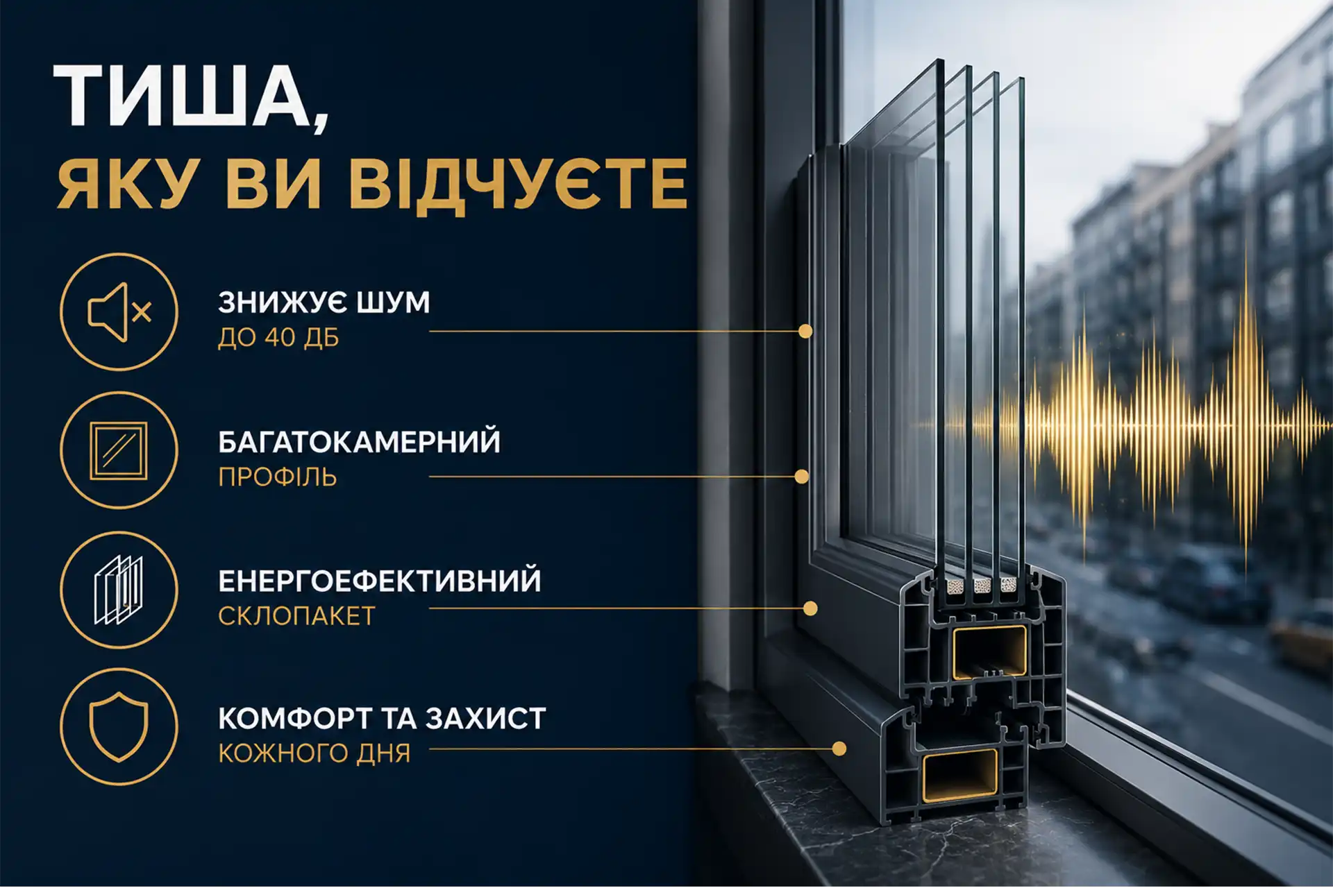 Шумоізоляція металопластикових вікон