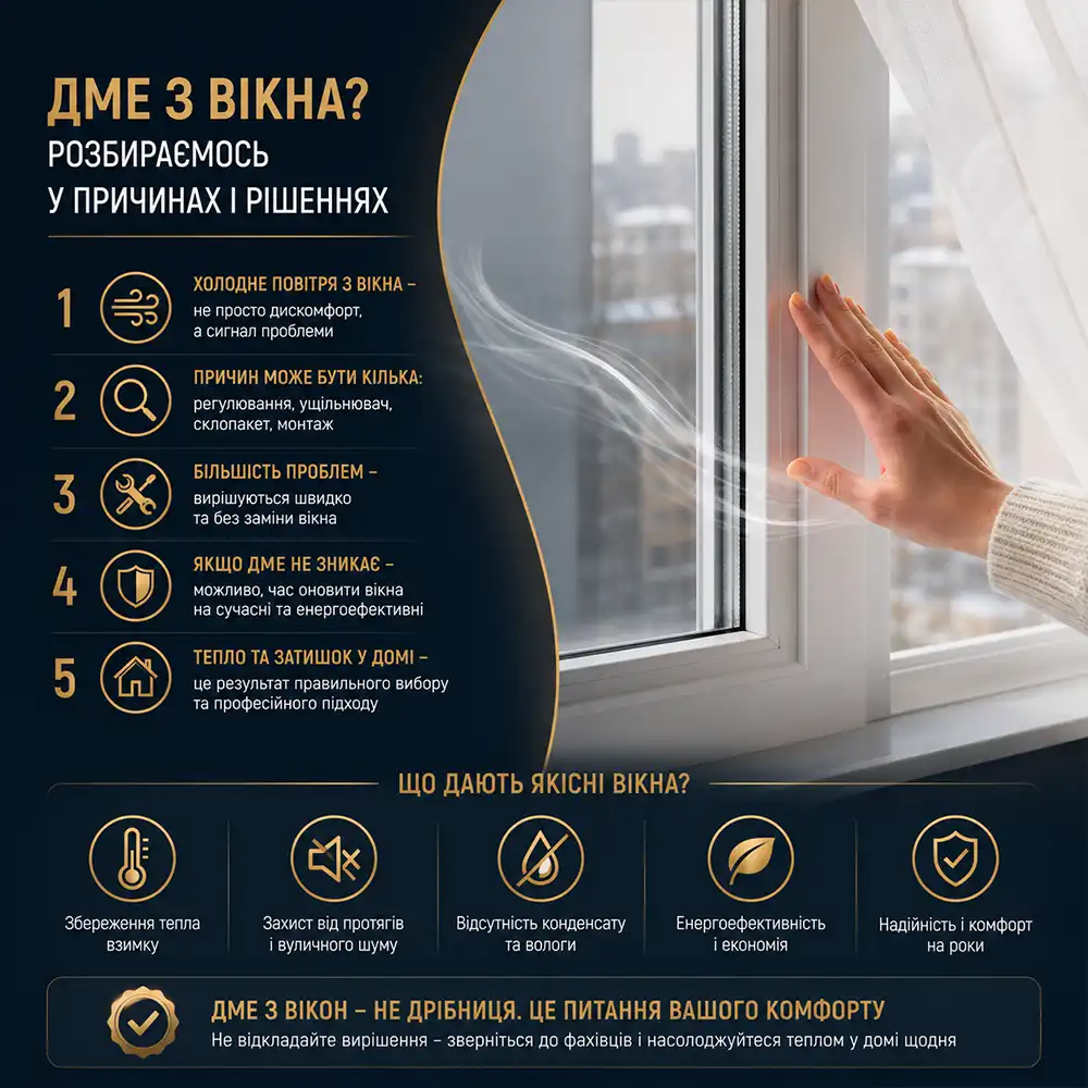 Замовити усування продування вікон в Києві