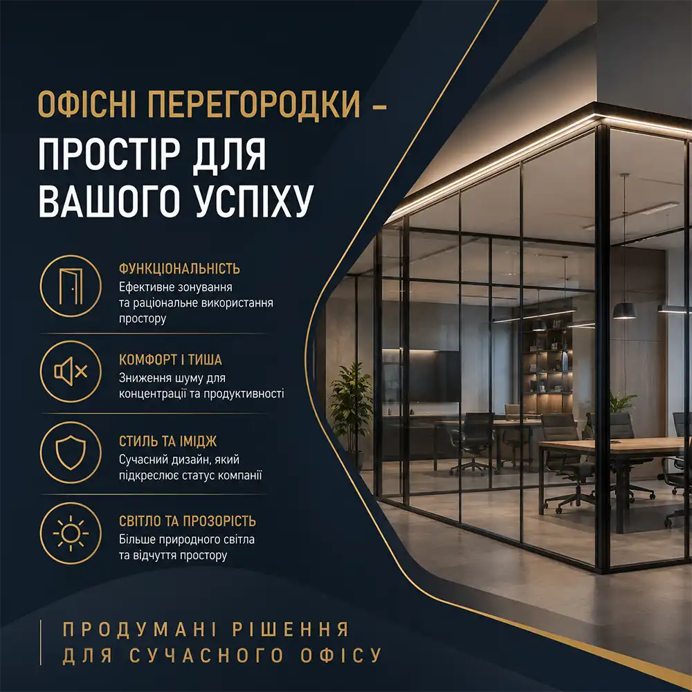 Замовити офісні перегородки зі скла в Києві